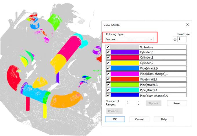 CAD software Searching for Pipes in Point Cloud 10