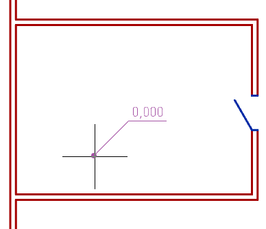 CAD drawing Level mark on plane 11