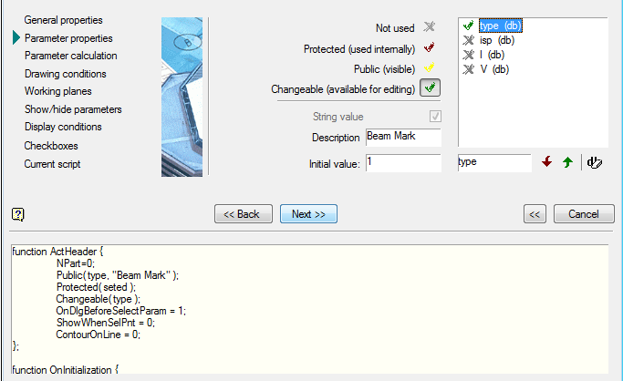 CAD drafting Parameter Properties 0