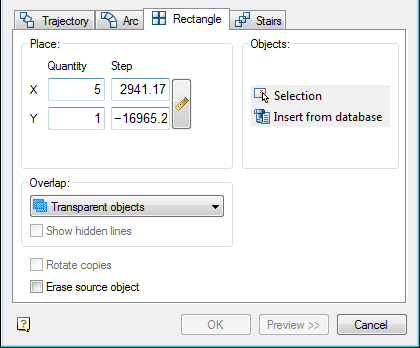 CAD drafting Rectangular array 0