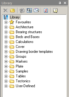 CAD drafting Tab "Library" 0