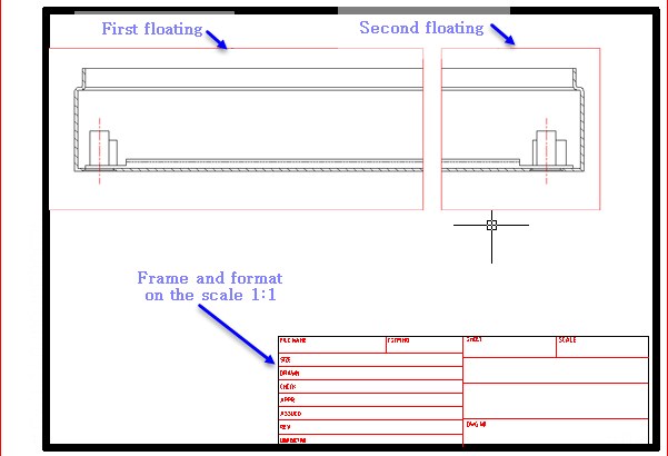 CAD software Example of design drawings of extended objects 1
