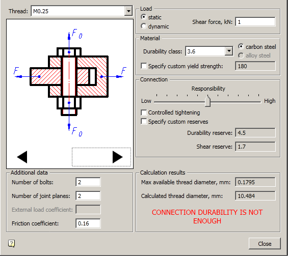 CAD drawing Fastening calculation 8