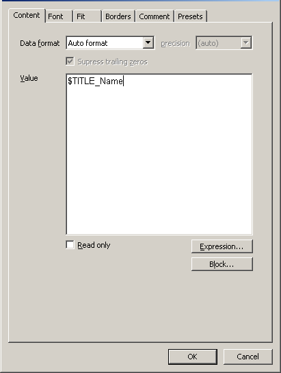 CAD drafting Create a table for a custom specification 0