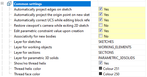 CAD drafting SETTINGS 105