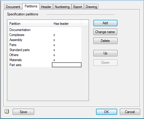 CAD software DRAWING SPECIFICATIONS 52