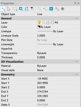 CAD drawing Properties Panel 20
