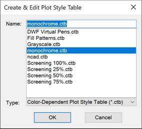 CAD drafting Plot Style Manager 9
