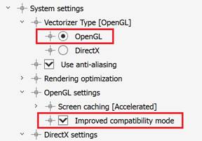 CAD drafting Graphic Subsystem Common Settings 6