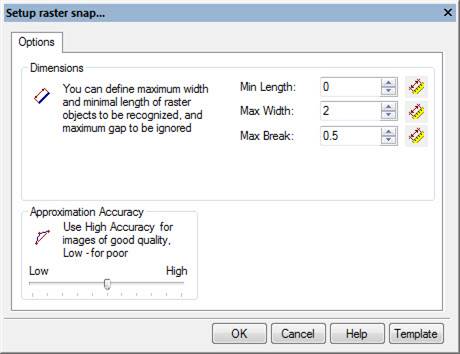 CAD software Settings of Raster Snap 7