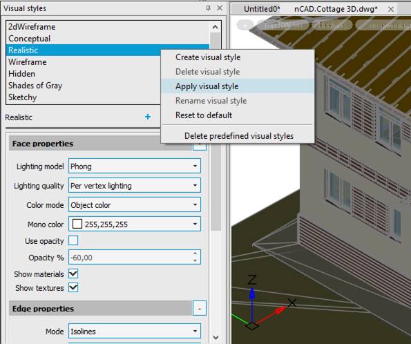 CAD software Visual Styles Manager 7