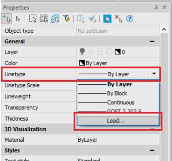 CAD software Line Types Toolbar 40