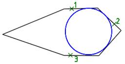 CAD drafting Circle by Three Tangents 0