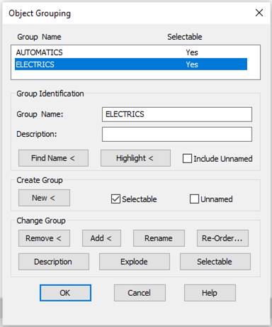 CAD drawing Object Grouping Dialog 5