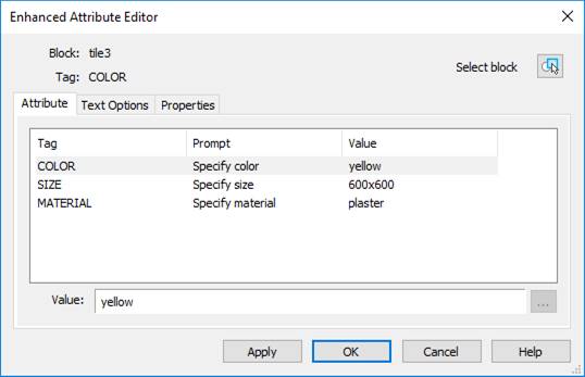 CAD drawing Editing Attributes of a Block Reference 8