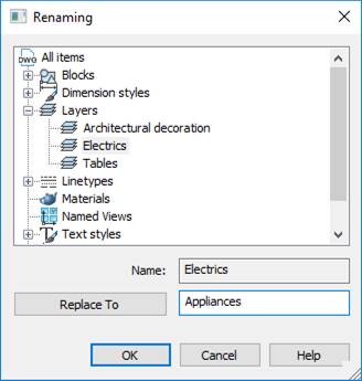 CAD drafting Renaming Named Objects 3