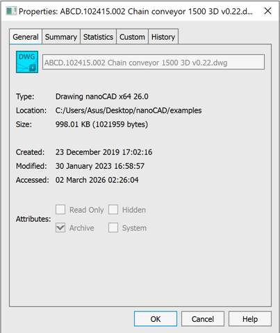 CAD software Drawing Properties 7