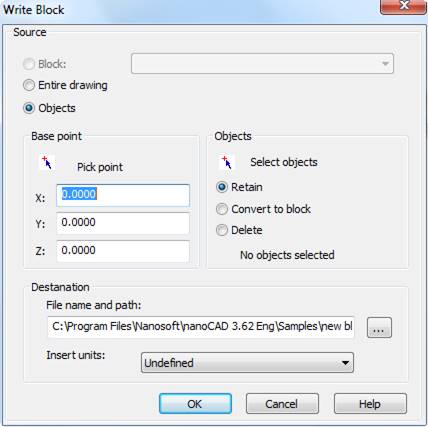 CAD software Saving a Document or Its Part Using the WBLOCK Command 1