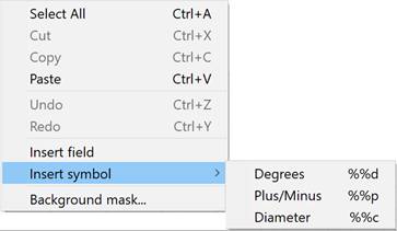 CAD software Multiline Text 52