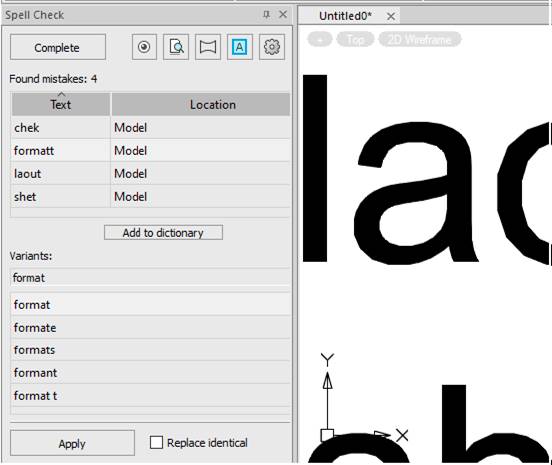 CAD software Spellchecker 10
