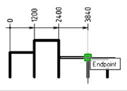 CAD drawing Continue Dimension 17
