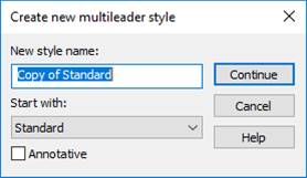 CAD drafting Multileader Style Manager 6
