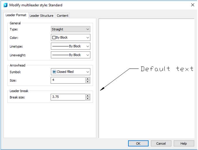 CAD drawing Multileader Style Manager 8