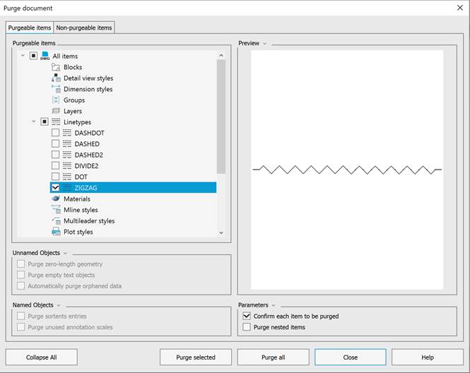 CAD drawing Purging of Document 8