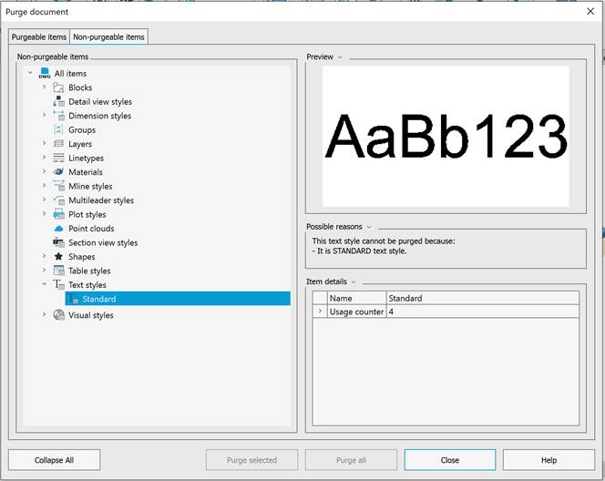 CAD software Purging of Document 16